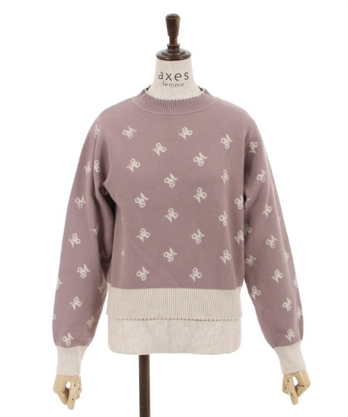 axes femme(アクシーズファム)の「ロゴジャカードニットプルオーバー(Tシャツ/カットソー・レディース・ブラック/モカ/キナリ・FREE)」の17枚目の写真