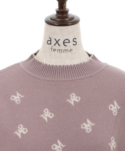 axes femme(アクシーズファム)の「ロゴジャカードニットプルオーバー(Tシャツ/カットソー・レディース・ブラック/モカ/キナリ・FREE)」の22枚目の写真