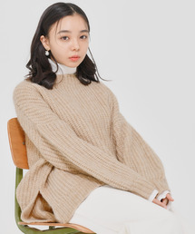 Dita Muaj. | 【ZOZO限定】Muaj.ストレッチ サイドスリット まぜカラーニットプルオーバー(ニット/セーター)