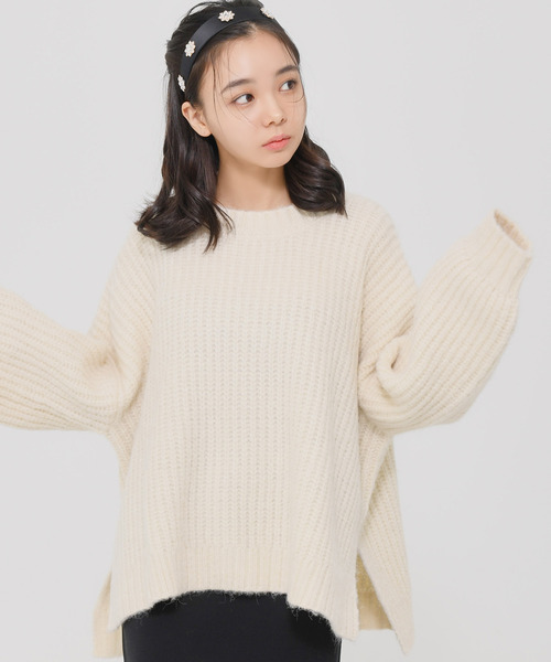 Dita Muaj.(ディータムアージュ)の「【ZOZO限定】Muaj.ストレッチ サイドスリット まぜカラーニットプルオーバー(ニット/セーター・レディース・ナチュラル/ベージュ/ライトパープル/グリーン・FREE)」の2枚目の写真