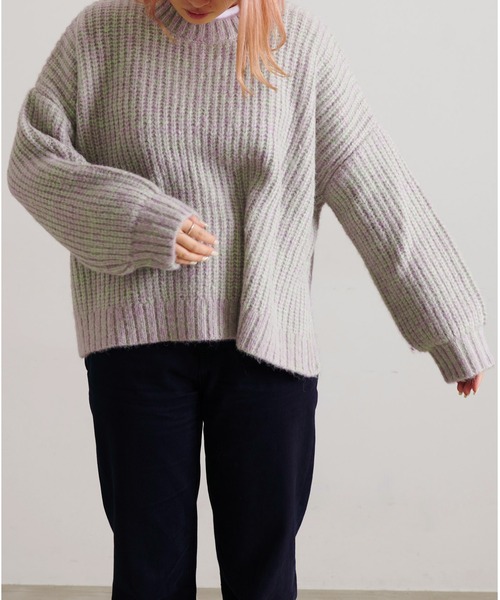 Dita Muaj.(ディータムアージュ)の「【ZOZO限定】Muaj.ストレッチ サイドスリット まぜカラーニットプルオーバー(ニット/セーター・レディース・ナチュラル/ベージュ/ライトパープル/グリーン・FREE)」の18枚目の写真