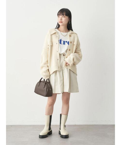 earth music&ecology（アースミュージックアンドエコロジー）の「タックハーフパンツ（その他パンツ・レディース・ホワイト系その他2/ブラック/オリーブ・FREE）」の10枚目の写真