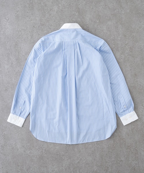 BRICK & SONS(ブリックアンドサンズ)の「リラックスバックプリーツシャツ<サックスブルーストライプ>(シャツ/ブラウス・メンズ・サックスブルー・LL/S/M/L/XS)」の11枚目の写真