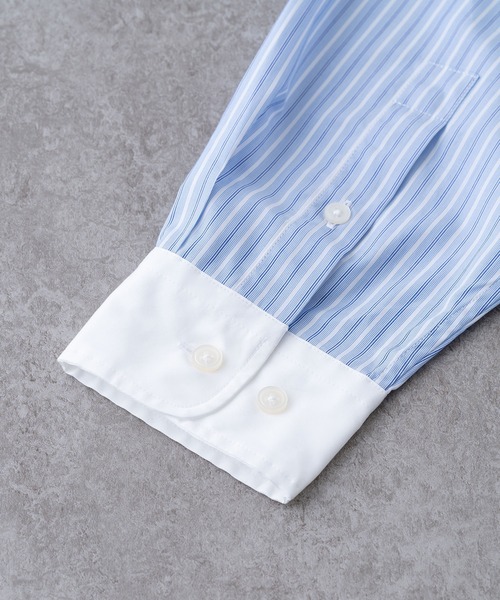 BRICK & SONS(ブリックアンドサンズ)の「リラックスバックプリーツシャツ<サックスブルーストライプ>(シャツ/ブラウス・メンズ・サックスブルー・LL/S/M/L/XS)」の12枚目の写真