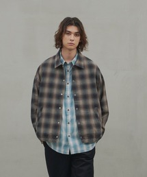 Revo. コットンリネンオンブレチェックコーチジャケット