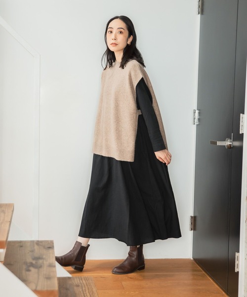 studio CLIP（スタディオクリップ）の「5ゲージふわふわニットベスト（ベスト・レディース・モカ/グレー/オフホワイト・FREE）」の8枚目の写真