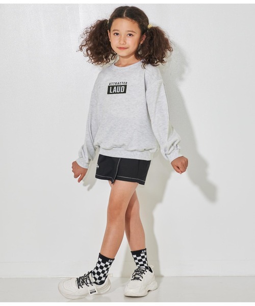 ANAP kids（アナップキッズ）の「ボックス刺繍裏毛トレーナー（スウェット・キッズ・ライトグレー/ブラック/グレイッシュベージュ・110cm/120cm/130cm）」の6枚目の写真