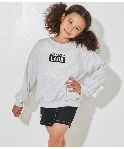ANAP kids（アナップキッズ）の「ボックス刺繍裏毛トレーナー（スウェット・キッズ・ライトグレー/ブラック/グレイッシュベージュ・110cm/120cm/130cm）」の4枚目の写真