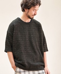 mn2707-メッシュ半袖ニット