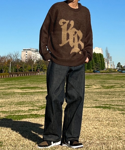 kutir(クティール)の「モヘアライクオールドイングリッシュロゴニット(ニット/セーター・メンズ・ブラウン/グレー・MEDIUM/LARGE)」の7枚目の写真