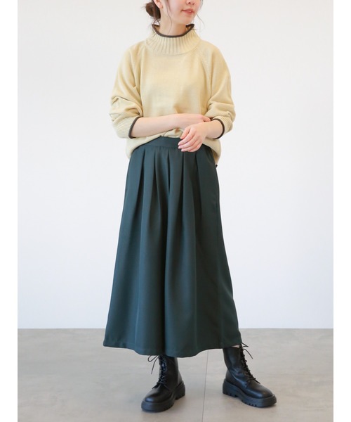 Samansa Mos2 blue(サマンサモスモスブルー)の「ドット/無地アソートタックスカーチョ(その他パンツ・レディース・ブラック/ブラウン/チャコール/ネイビー・フリ-)」の7枚目の写真