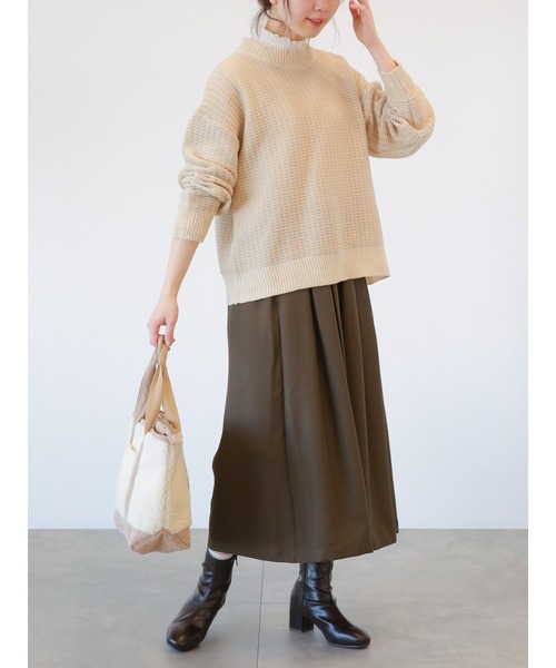 Samansa Mos2 blue(サマンサモスモスブルー)の「ドット/無地アソートタックスカーチョ(その他パンツ・レディース・ブラック/ブラウン/チャコール/ネイビー・フリ-)」の11枚目の写真