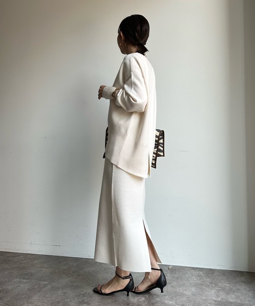 DouDou(ドゥドゥ)の「【新色追加】ダブルジャガードニットタイトスカート(スカート・レディース・オフホワイト/ネイビー/スカイブルー/ピンク・FREE)」の17枚目の写真