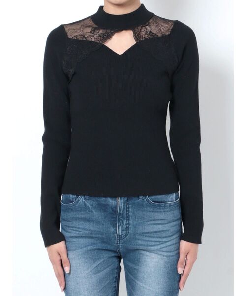 RESEXXY(リゼクシー)の「ラグランレースニットトップス(ニット/セーター・レディース・ブラック/ホワイト/ベージュ・FREE)」の15枚目の写真