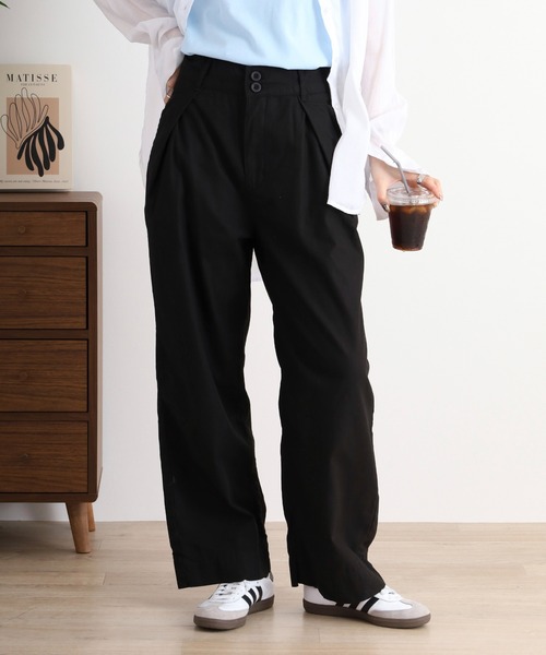 atONE(アットワン)の「atONE ビッグタックツイルパンツ(その他パンツ・レディース・カーキ/ベージュ/ブラック・M/L/LL/4L/3L)」の1枚目の写真