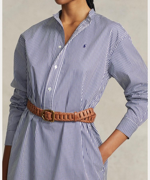 POLO RALPH LAUREN（ポロ ラルフ ローレン）の「ストライプド コットン シャツドレス（シャツワンピース・レディース・ブルー・2/0/4/6/8/00）」の5枚目の写真