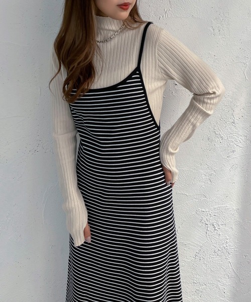 SOLDOUT♡ボーダーポンチワンピース♡ セール】ボーダーキャミワンピース【ZOZOTOWN限定アイテム