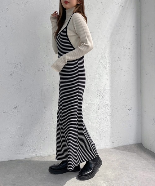 apres jour mignon(アプレジュールミニョン)の「ボーダーキャミワンピース【ZOZOTOWN限定アイテム】(ワンピース・レディース・ネイビー/ブラック・MEDIUM/X-LARGE/SMALL)」の7枚目の写真