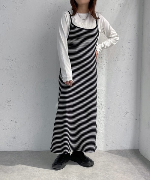 apres jour mignon(アプレジュールミニョン)の「ボーダーキャミワンピース【ZOZOTOWN限定アイテム】(ワンピース・レディース・ネイビー/ブラック・MEDIUM/X-LARGE/SMALL)」の9枚目の写真