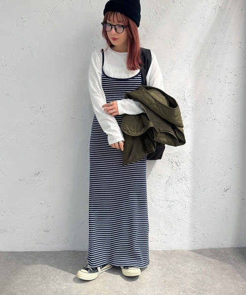 apres jour mignon(アプレジュールミニョン)の「ボーダーキャミワンピース【ZOZOTOWN限定アイテム】(ワンピース・レディース・ネイビー/ブラック・MEDIUM/X-LARGE/SMALL)」の17枚目の写真