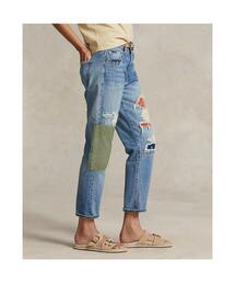 ラルフローレ　パッチワーク　ボーイフレンド ダメージデニムパンツ Sサイズ ラルフローレ パッチワーク ボーイフレンド ダメージデニム