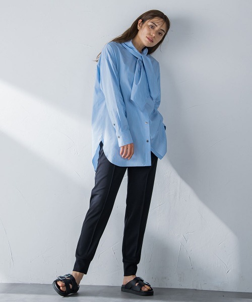 MAYSON GREY(メイソングレイ)の「スカーフネックストライプオーバーシャツ(シャツ/ブラウス・レディース・ブルー系その他/パープル系その他・M)」の21枚目の写真