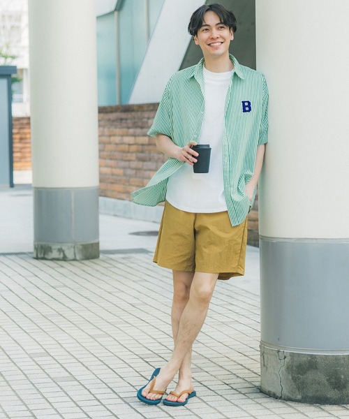 coca(coca)(コカ)の「メンズストライプイニシャルサガラワッペンシャツ(シャツ/ブラウス・メンズ・ブルー/グリーン・M/L/XL)」の9枚目の写真