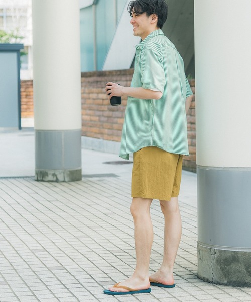 coca(coca)(コカ)の「メンズストライプイニシャルサガラワッペンシャツ(シャツ/ブラウス・メンズ・ブルー/グリーン・M/L/XL)」の7枚目の写真