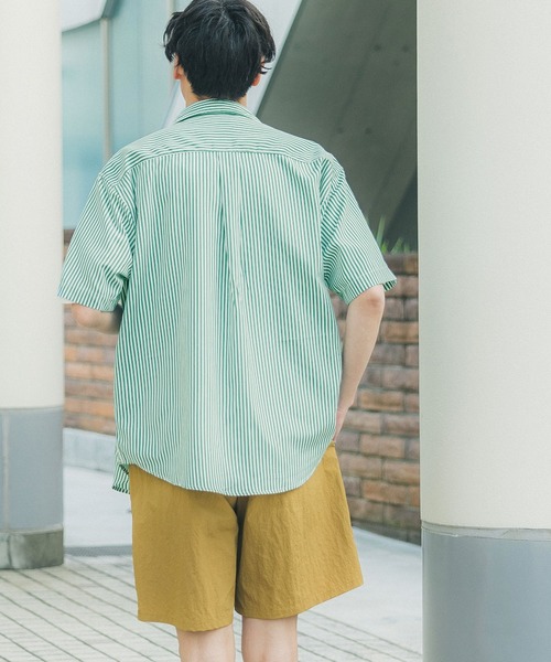 coca(coca)(コカ)の「メンズストライプイニシャルサガラワッペンシャツ(シャツ/ブラウス・メンズ・ブルー/グリーン・M/L/XL)」の6枚目の写真