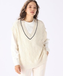 niko and... | 洗える透かしBIGベスト(ニット/セーター)