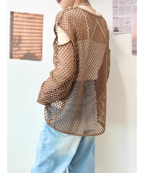 CECIL McBEE(セシルマクビー)の「フィッシュネットプルオーバー(Tシャツ/カットソー・レディース・アイボリー/ブラック/ベージュ/カーキ・MEDIUM/LARGE)」の9枚目の写真