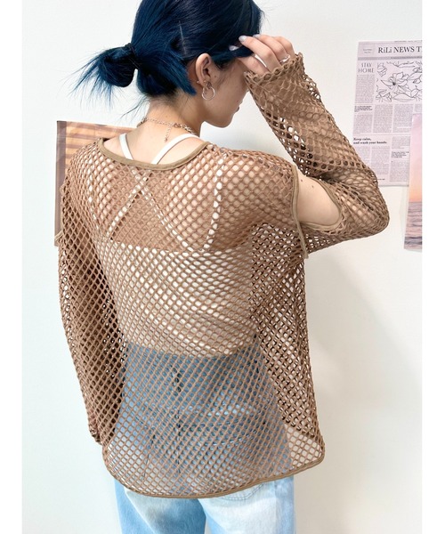 CECIL McBEE(セシルマクビー)の「フィッシュネットプルオーバー(Tシャツ/カットソー・レディース・アイボリー/ブラック/ベージュ/カーキ・MEDIUM/LARGE)」の10枚目の写真