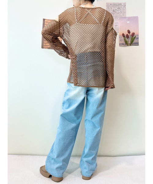 CECIL McBEE(セシルマクビー)の「フィッシュネットプルオーバー(Tシャツ/カットソー・レディース・アイボリー/ブラック/ベージュ/カーキ・MEDIUM/LARGE)」の7枚目の写真