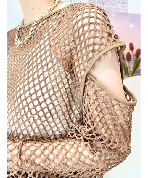 CECIL McBEE(セシルマクビー)の「フィッシュネットプルオーバー(Tシャツ/カットソー・レディース・アイボリー/ブラック/ベージュ/カーキ・MEDIUM/LARGE)」の11枚目の写真