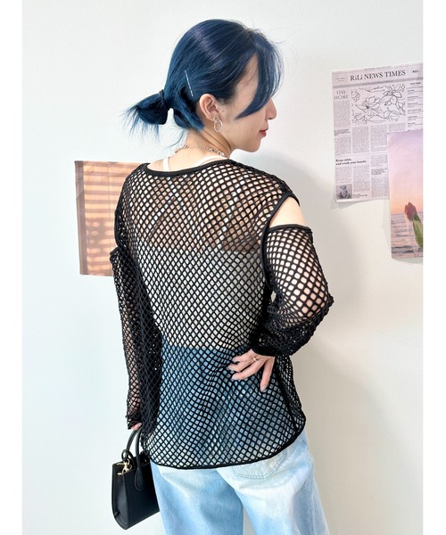 CECIL McBEE(セシルマクビー)の「フィッシュネットプルオーバー(Tシャツ/カットソー・レディース・アイボリー/ブラック/ベージュ/カーキ・MEDIUM/LARGE)」の15枚目の写真