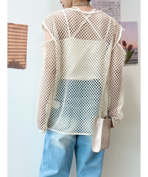 CECIL McBEE(セシルマクビー)の「フィッシュネットプルオーバー(Tシャツ/カットソー・レディース・アイボリー/ブラック/ベージュ/カーキ・MEDIUM/LARGE)」の19枚目の写真