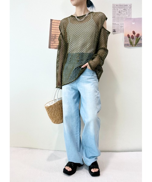 CECIL McBEE(セシルマクビー)の「フィッシュネットプルオーバー(Tシャツ/カットソー・レディース・アイボリー/ブラック/ベージュ/カーキ・MEDIUM/LARGE)」の20枚目の写真