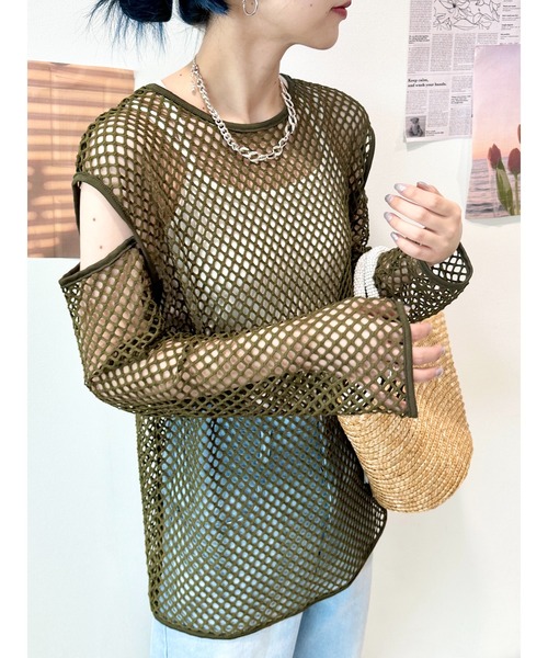 CECIL McBEE(セシルマクビー)の「フィッシュネットプルオーバー(Tシャツ/カットソー・レディース・アイボリー/ブラック/ベージュ/カーキ・MEDIUM/LARGE)」の21枚目の写真