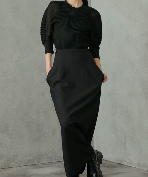 Maisones.(メゾネス)の「Slit Belt Skirt | スリットベルトスカート(スカート・レディース・ブラック/ミント/ピンク・MEDIUM/SMALL)」の14枚目の写真