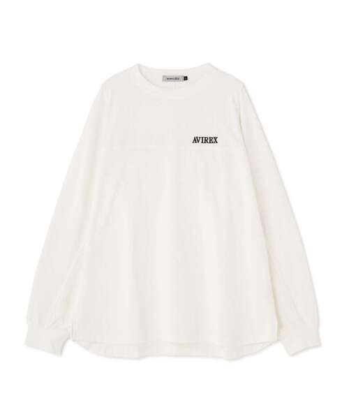 AVIREX(アヴィレックス)の「BACK LOGO TAPE TOPS/ バックロゴテープトップス(Tシャツ/カットソー・レディース・ブラック/ホワイト系2・F)」の18枚目の写真