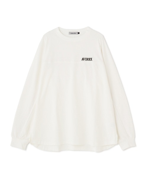 AVIREX(アヴィレックス)の「BACK LOGO TAPE TOPS/ バックロゴテープトップス(Tシャツ/カットソー・レディース・ブラック/ホワイト系2・F)」の21枚目の写真