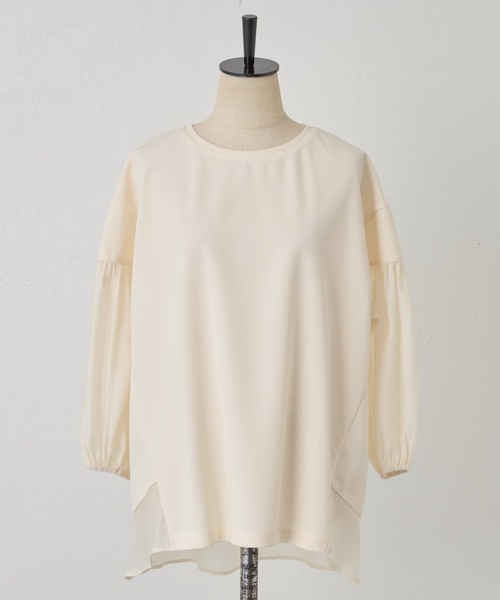 美品 ビアズリー BEARDSLEY シアーメッシュトップス ロンT アイボリー BEARDSLEY（ビアズリー）の「シアー メッシュトップス ロンT（Tシャツ