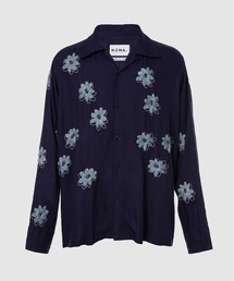 美品NOMA t.d. WORK BY HANDフラワー刺繍 花柄 半袖シャツ NOMA t.d.（ノーマティーディー）の「NOMA t.d./Flower Hand