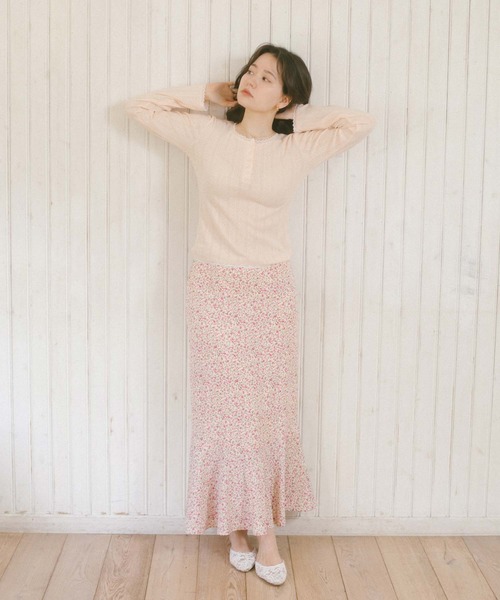 TINA:JOJUN(ティーナジョジュン)の「小花柄 マーメイドスカート TINA:JOJUN(スカート・レディース・パープル/ピンク・S/M)」の13枚目の写真
