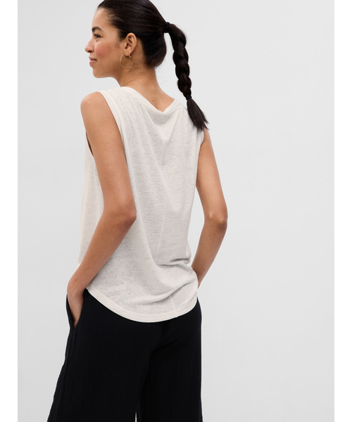 GAP（ギャップ）の「リネン混 シェルタンクトップ（タンクトップ・レディース・ブラック/ホワイト/ブラウン/グリーン・XS/S/M/L/XXS/XL）」の7枚目の写真
