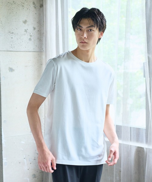 UNITED TOKYO◆テクノラマスムスクルーネックTシャツ/3/コットン/BLK/無地/406226001