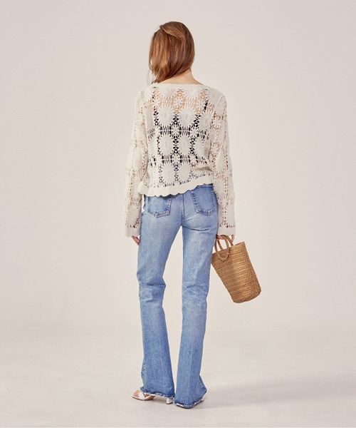 クロシェフラワー柄カーディガン（カーディガン/ボレロ）｜coca（coca