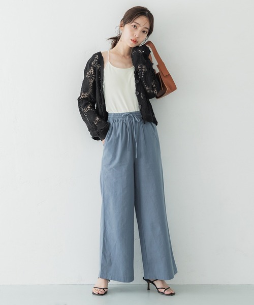 coca（coca）（コカ）の「クロシェフラワー柄カーディガン（カーディガン/ボレロ・レディース・ブラック/アイボリー・ONE SIZE）」の5枚目の写真