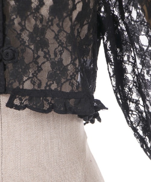 axes femme POETIQUE（アクシーズファムポエティック）の「チャイナボタンレースブラウス（シャツ/ブラウス・レディース・キナリ/ブラック/ピンク・MEDIUM）」の5枚目の写真