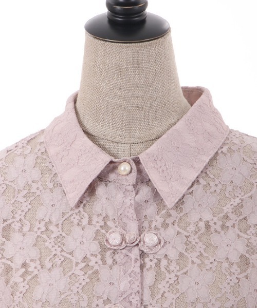 axes femme POETIQUE（アクシーズファムポエティック）の「チャイナボタンレースブラウス（シャツ/ブラウス・レディース・キナリ/ブラック/ピンク・MEDIUM）」の21枚目の写真